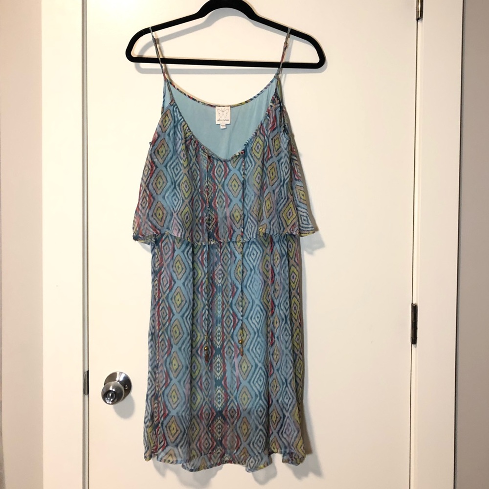 Ella Moss Blue Aztec Shift Dress
